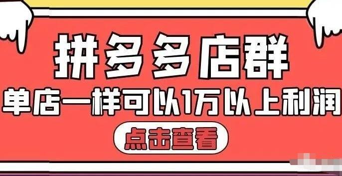 拼多多店群单店一样可以产出1万5以上利润【付费文章】-冰妍网