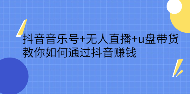 抖音音乐号+无人直播+u盘带货，教你如何通过抖音赚钱-冰妍网