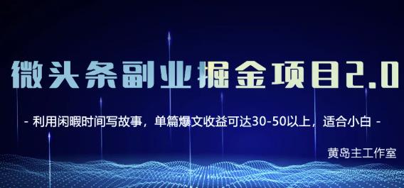 黄岛主微头条副业掘金项目第2期，单天做到50-100+收益！-冰妍网