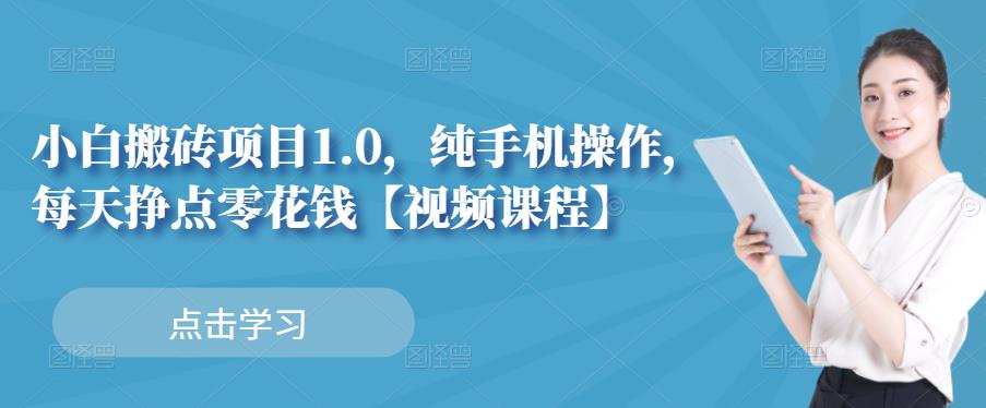 小白搬砖项目1.0，纯手机操作，每天兼职挣点零花钱-冰妍网