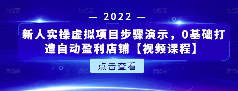 新人实操虚拟项目步骤演示，0基础打造自动盈利店铺【视频课程】-冰妍网