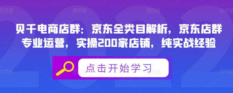 贝千电商店群：京东全类目解析，京东店群专业运营，实操200家店铺，纯实战经验-冰妍网