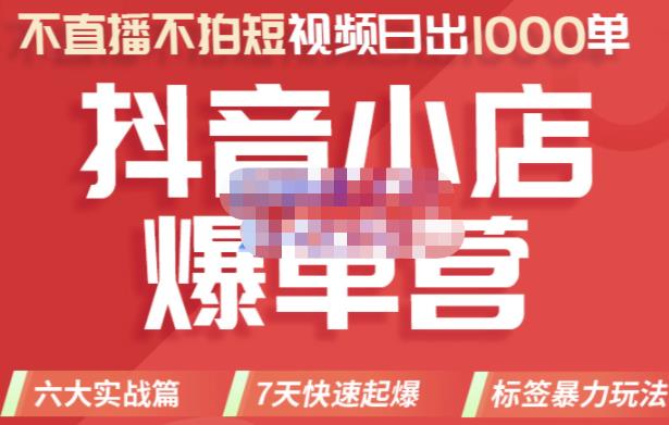 2022年抖音小店爆单营，不直播、不拍短视频、日出1000单，暴力玩法-冰妍网