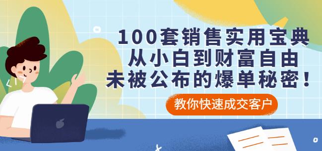 100套销售实用宝典：从小白到财富自由，未被公布的爆单秘密！-冰妍网