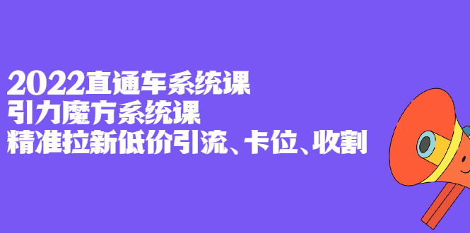 2022直通车系统课+引力魔方系统课，精准拉新低价引流、卡位、收割-冰妍网