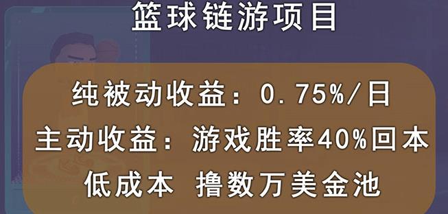 国外区块链篮球游戏项目，前期加入秒回本，被动收益日0.75%，撸数万美金-冰妍网