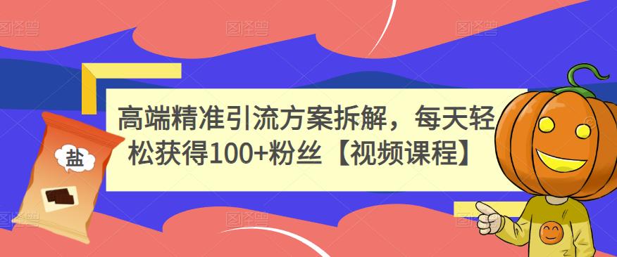 高端精准引流方案拆解，每天轻松获得100+粉丝【视频课程】-冰妍网