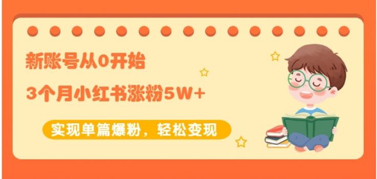 新账号从0开始3个月小红书涨粉5W+实现单篇爆粉，轻松变现（干货）-冰妍网