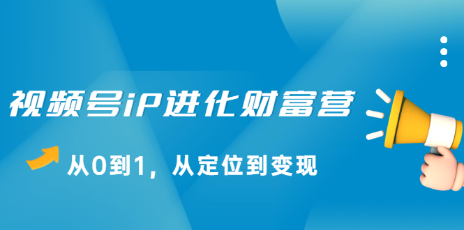 视频号iP进化财富营第1期，21天从0到1，从定位到变现-冰妍网