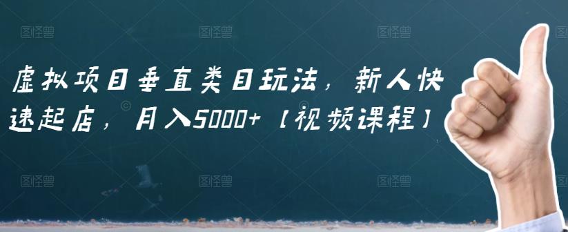 虚拟项目垂直类目玩法，新人快速起店，月入5000+【视频课程】-冰妍网