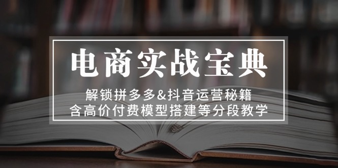 电商实战宝典 解锁拼多多&抖音运营秘籍 含高价付费模型搭建等分段教学-冰妍网