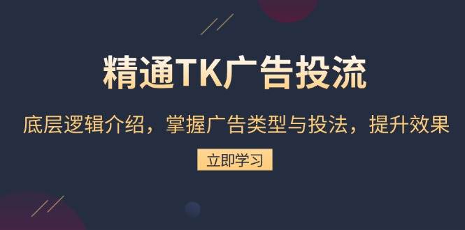 精通TK广告投流：底层逻辑介绍，掌握广告类型与投法，提升效果-冰妍网