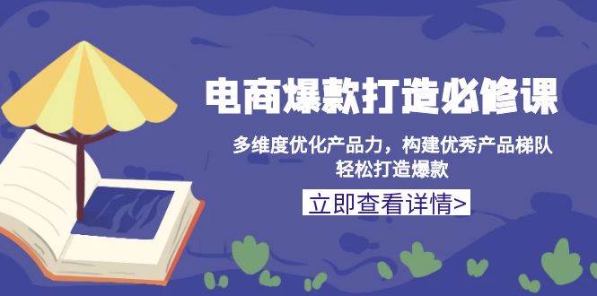 电商爆款打造必修课：多维度优化产品力，构建优秀产品梯队，轻松打造爆款-冰妍网