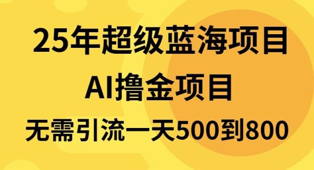 25年超级蓝海项目一天800+，半搬砖项目，不需要引流-冰妍网