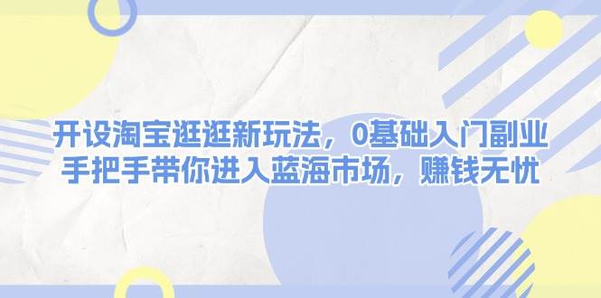 开设淘宝逛逛新玩法，0基础入门副业，手把手带你进入蓝海市场，赚钱无忧-冰妍网