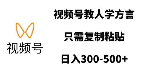 视频号教人学方言，只需复制粘贴，日入多张-冰妍网