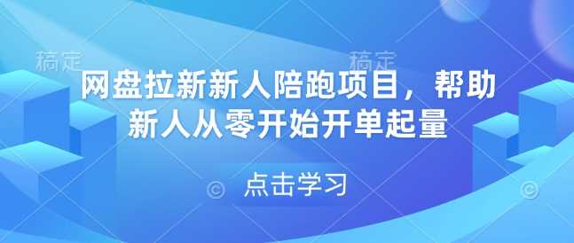 网盘拉新新人陪跑项目，帮助新人从零开始开单起量-冰妍网