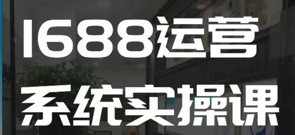 1688高阶运营系统实操课，快速掌握1688店铺运营的核心玩法-冰妍网