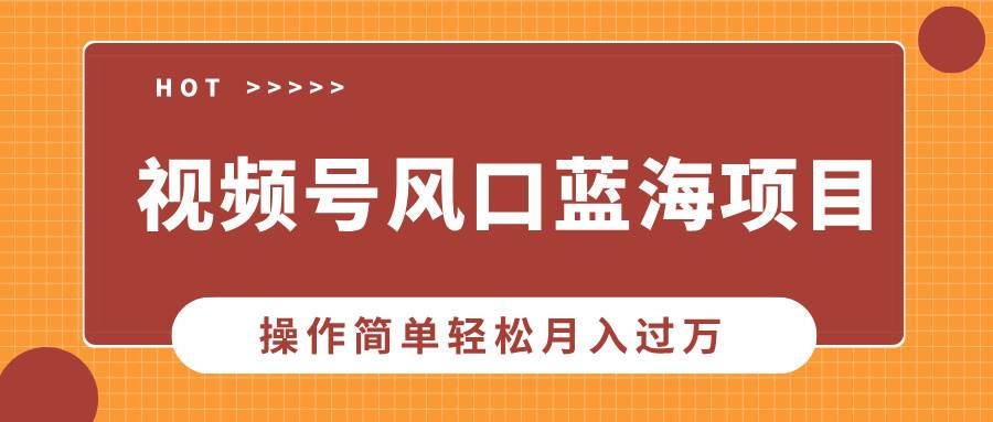 视频号风口蓝海项目，中老年人的流量密码，操作简单轻松月入过万-冰妍网