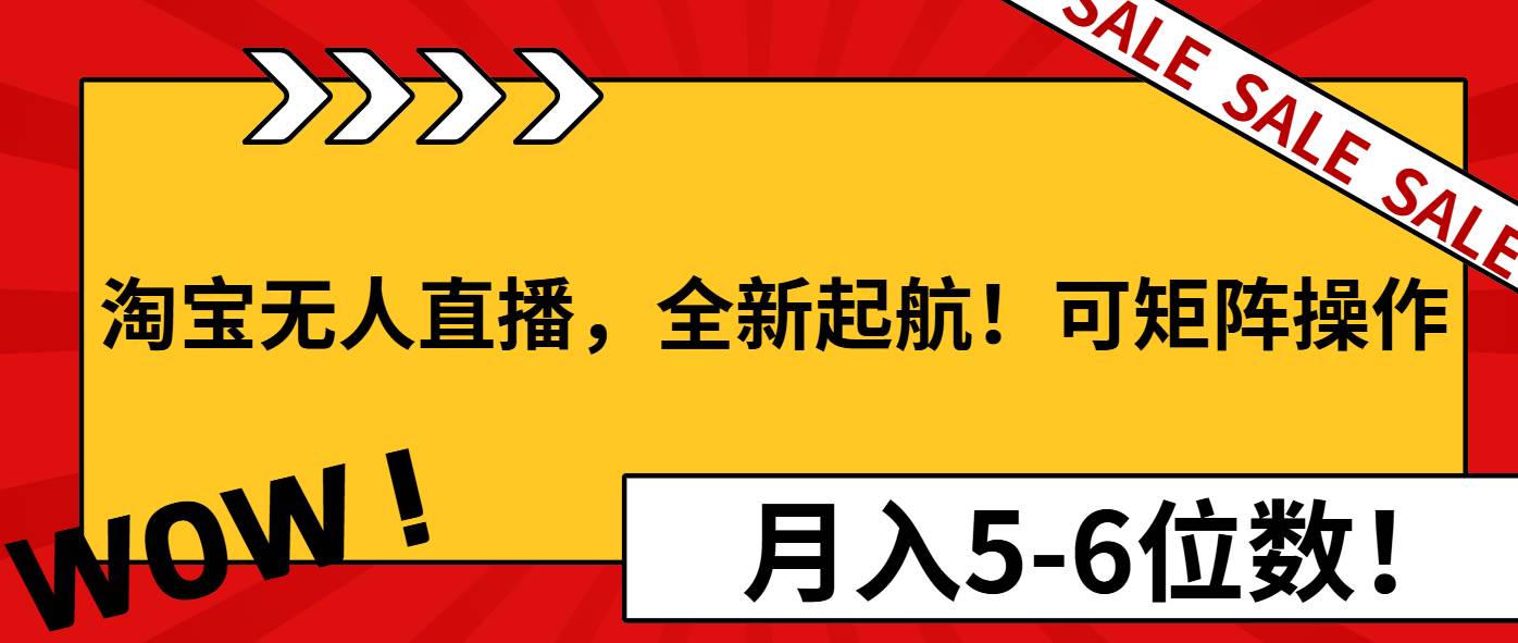 淘宝无人直播，全新起航！可矩阵操作，月入5-6位数！-冰妍网