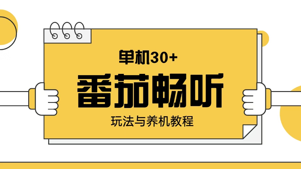 番茄畅听玩法与养机教程：单日日入30+。-冰妍网