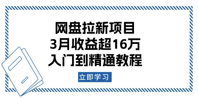 网盘拉新项目：3月收益超16万，入门到精通教程-冰妍网