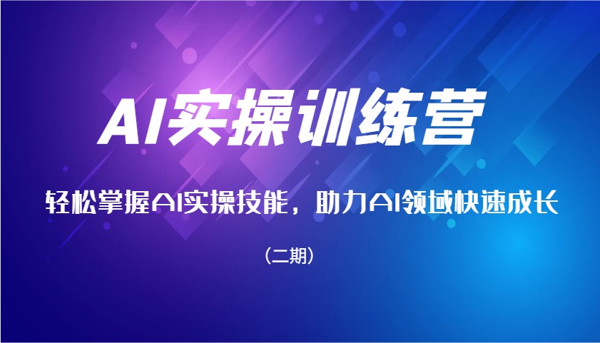 AI实操训练营，轻松掌握AI实操技能，助力AI领域快速成长(二期)-冰妍网